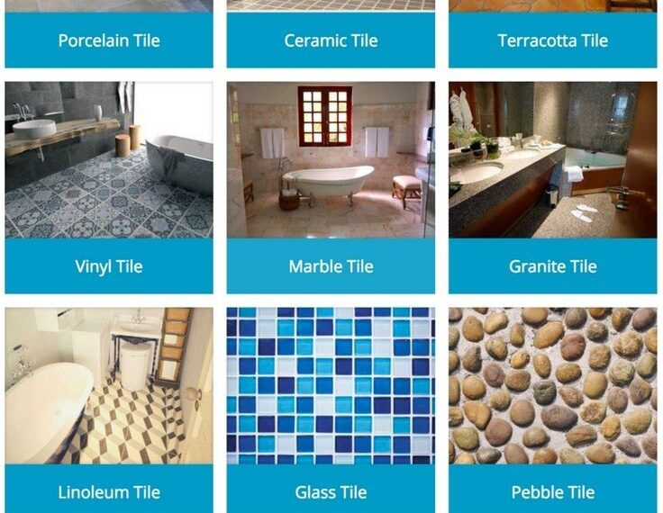 Different types of bathroom tiles